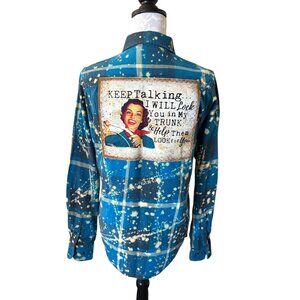 Angry Minnow Flannel Long Sleeve Blue Lock In Trunk Small